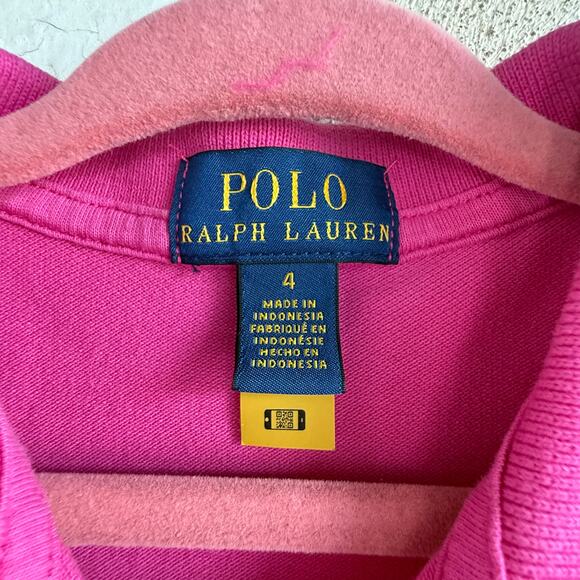 Polo Ralph Lauren Polo Dress Girls 4T Drop Waist Pink Pony Logo Tenniscore Prep - Picture 2 of 6